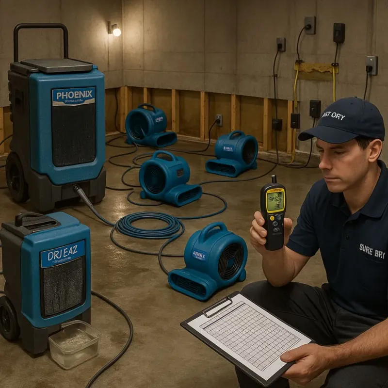 Structural Drying and Dehumidification process in Sylvan Lake, MI